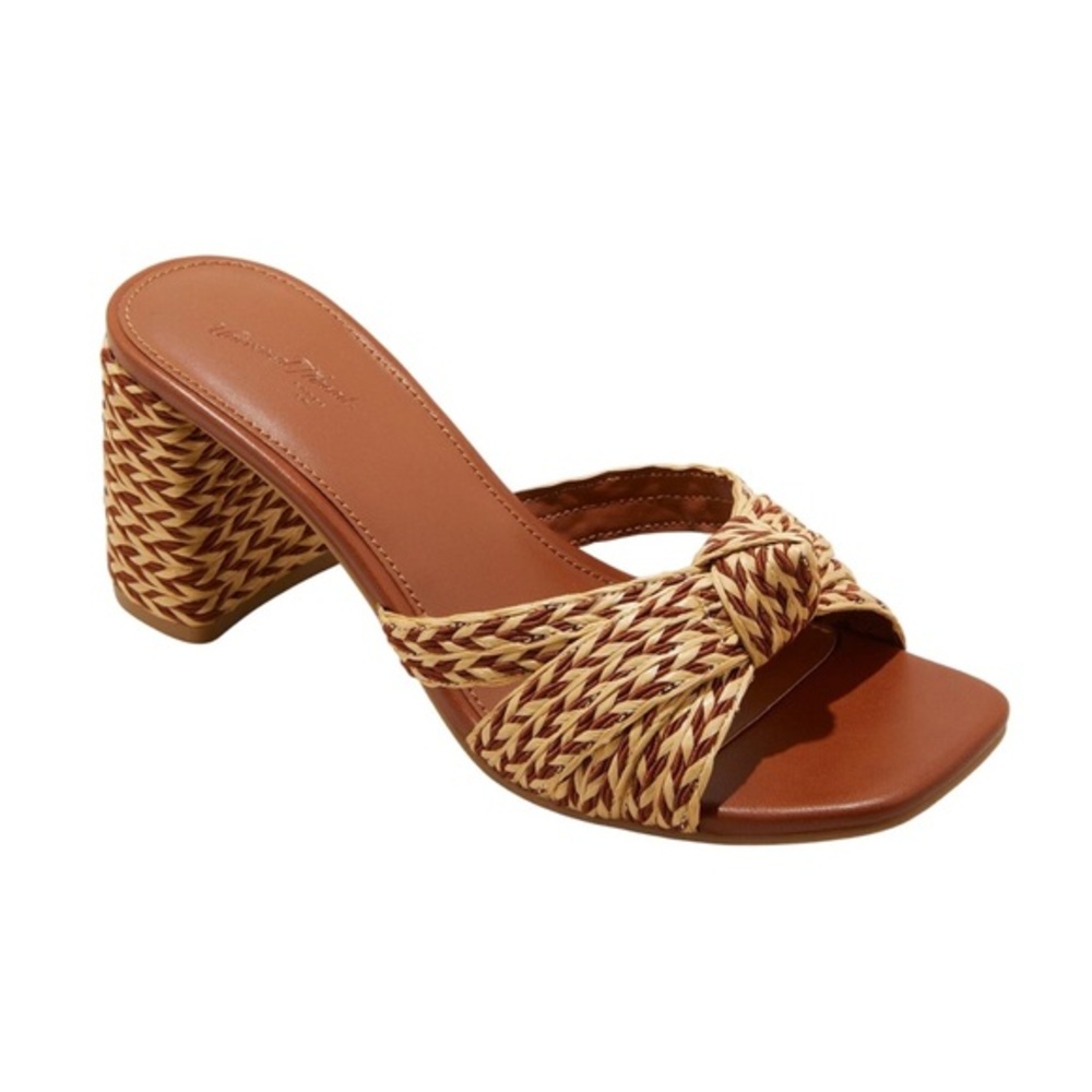 UNIVERSAL THREAD Aaliyah Raffia Strappy Knot Sandal heels size 11